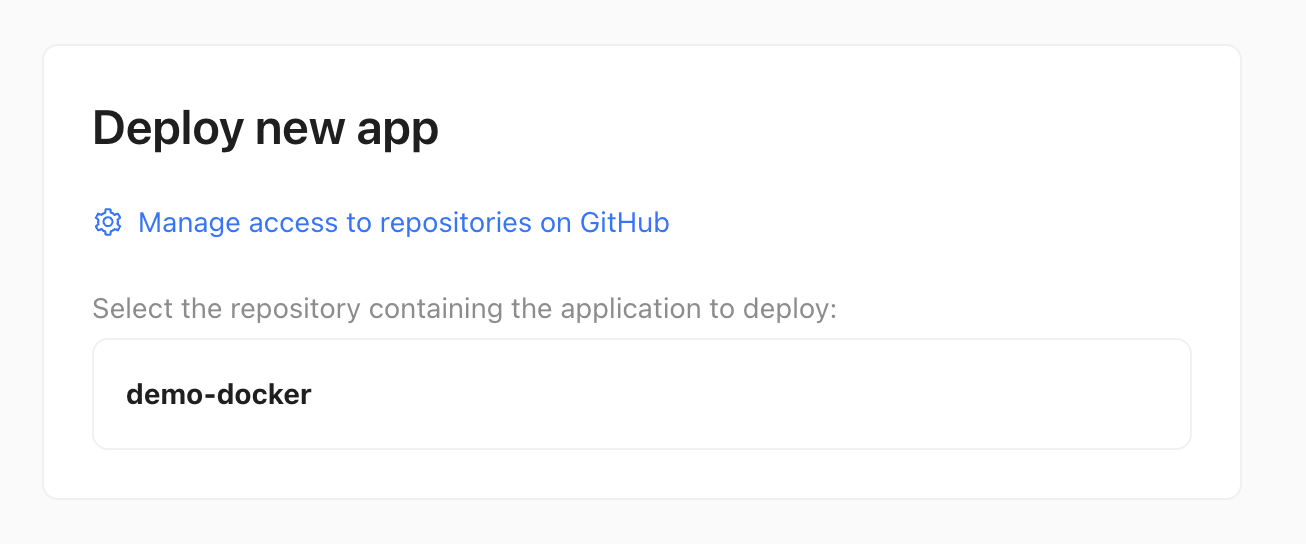 Deploy new app