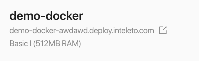 Deployed app information